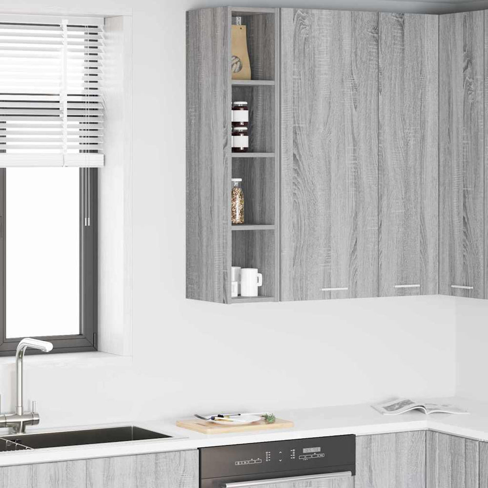 vidaXL Armoire murale Sonoma gris 20 x 29,5 x 100 cm Aggloméré