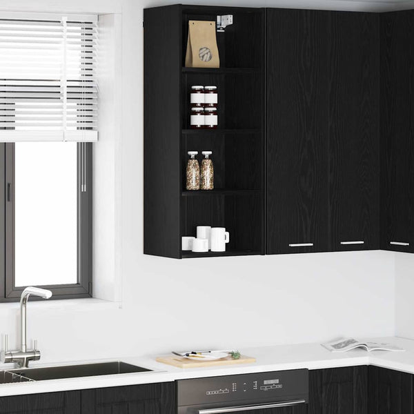 vidaXL Wall Cabinet Black Oak Look 40 x 29.5 x 100 cm