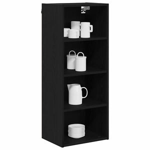 vidaXL Wall Cabinet Black Oak Look 40 x 29.5 x 100 cm