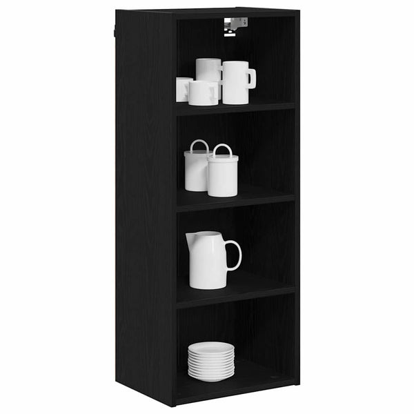 vidaXL Wall Cabinet Black Oak Look 40 x 29.5 x 100 cm
