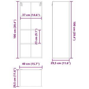 Artisan Eiche Hängeschrank 40x100 cm
