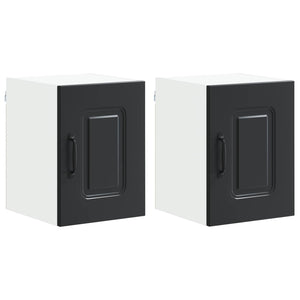Schwarzer Küchenschrank Kalmar, 2er-Set