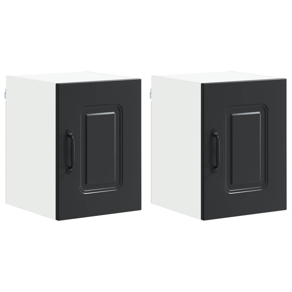 Schwarzer Küchenschrank Kalmar, 2er-Set