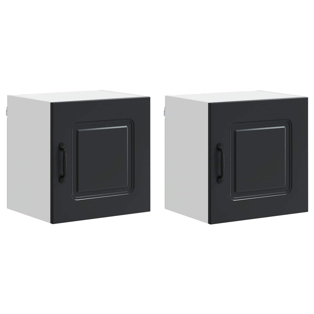 vidaXL Meuble haut de cuisine avec rangement Kalmar 2 pcs Noir 40 x 31 x 40 cm