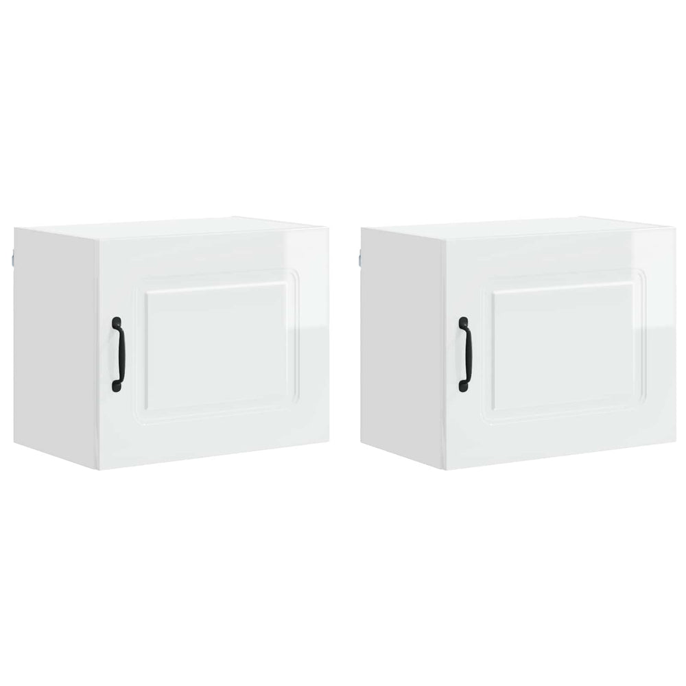 Küchenschrank 2er Set Hochglanz Weiß 50x40 cm