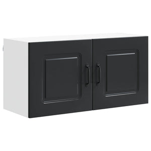 Schwarzer Küchenschrank Kalmar, 80 cm