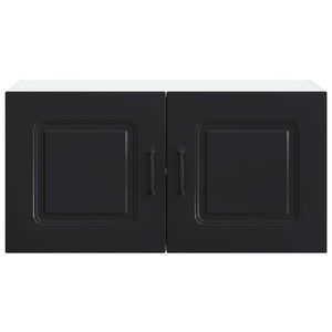 Schwarzer Küchenschrank Kalmar, 80 cm