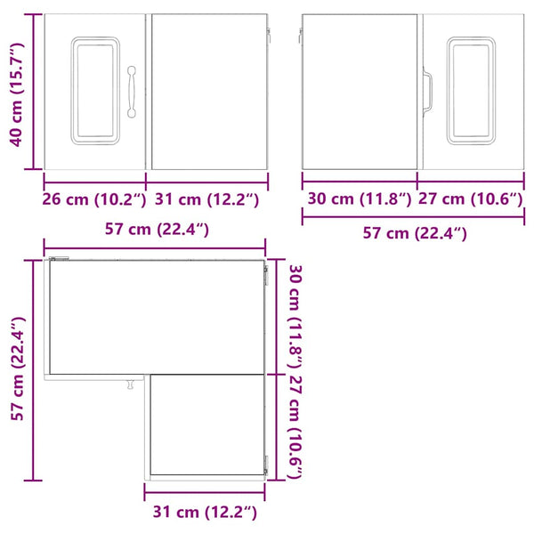 Küchenschrank Kalmar Altholz 57x57x40 cm