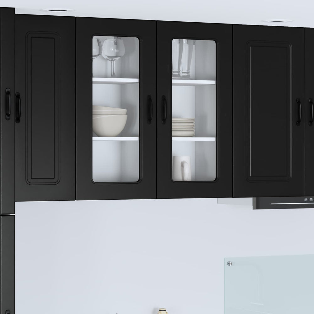 Küchenschrank Kalmar, 2er-Set, Schwarz