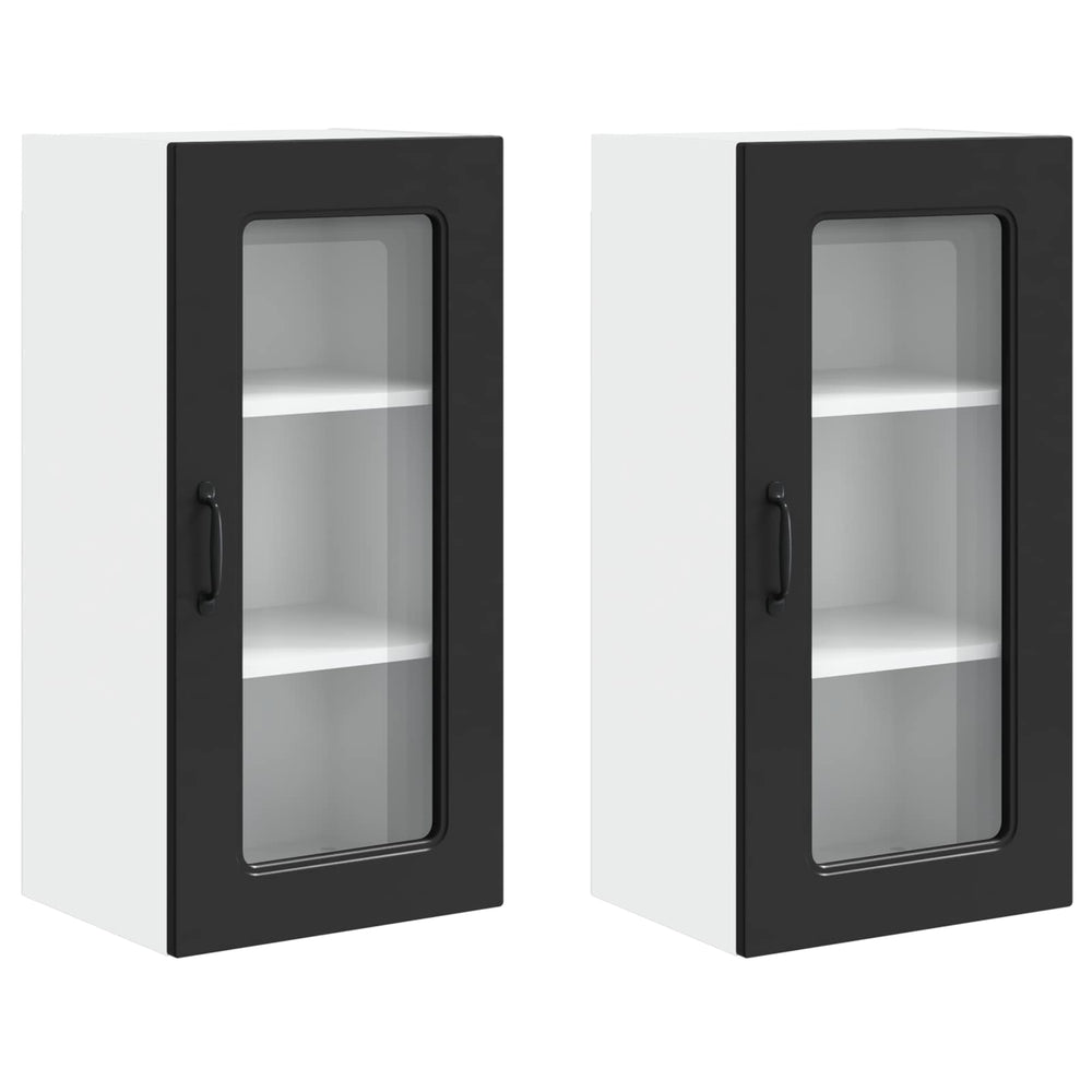 Küchenschrank Kalmar, 2er-Set, Schwarz