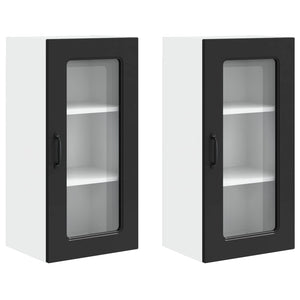 Küchenschrank Kalmar, 2er-Set, Schwarz