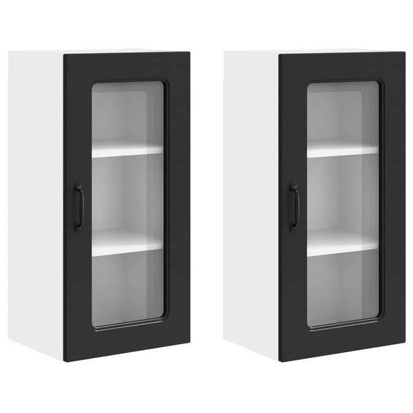 Küchenschrank Kalmar, 2er-Set, Schwarz