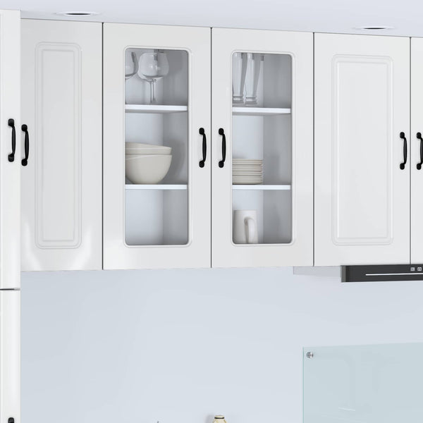 Küchenschrank Kalmar, 2er Set, Hochglanz Weiß