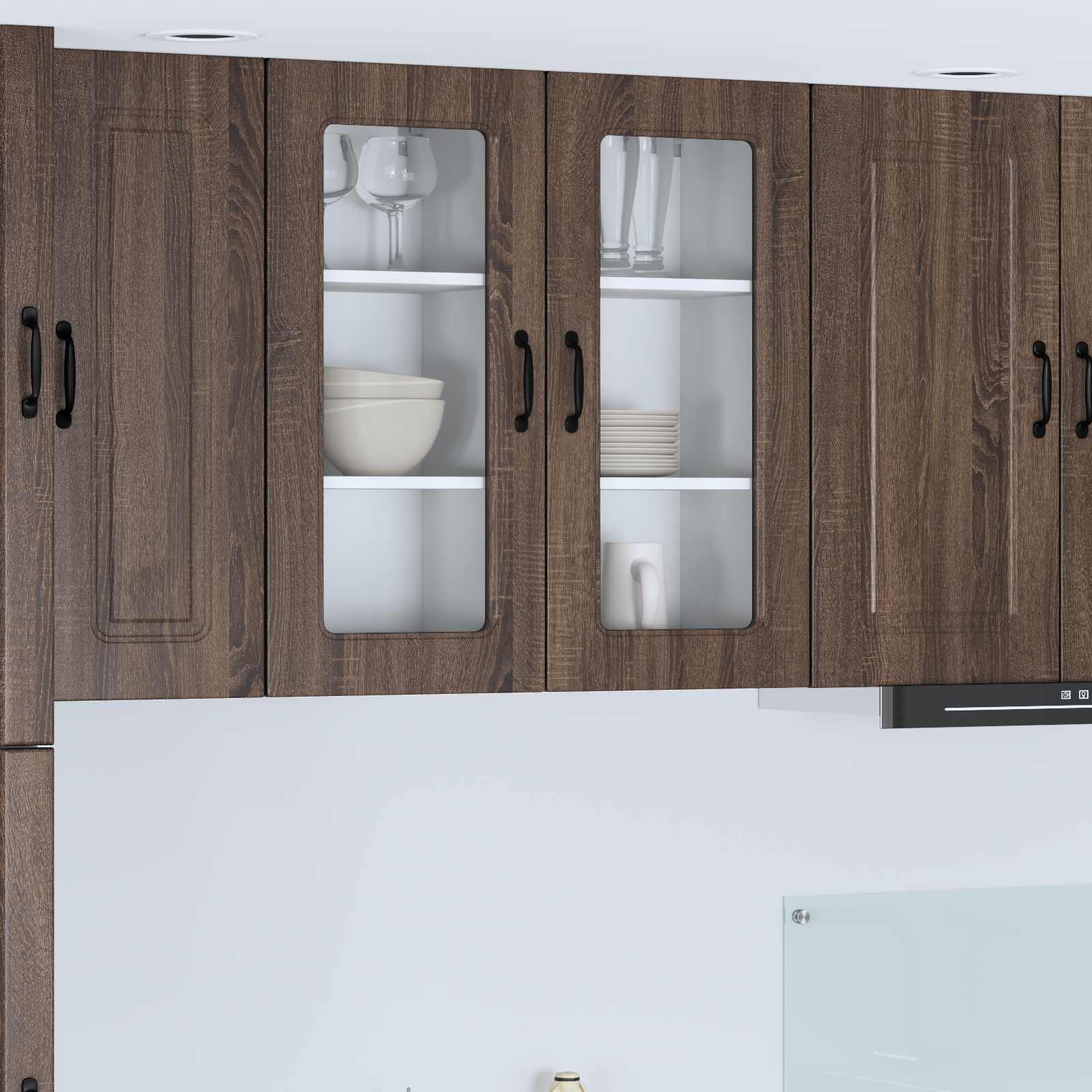 Küchenschrank 2er-Set Braun Eiche 40x80cm