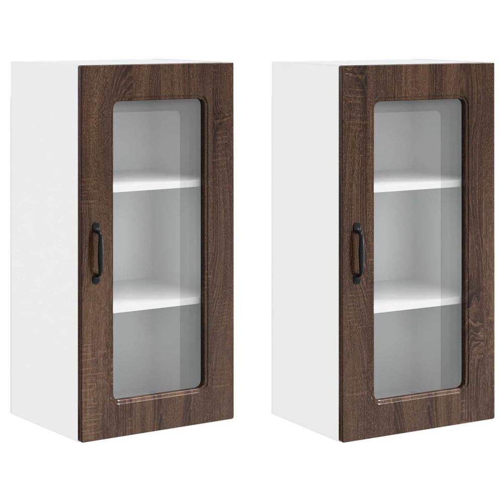 Küchenschrank 2er-Set Braun Eiche 40x80cm
