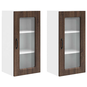 Küchenschrank 2er-Set Braun Eiche 40x80cm