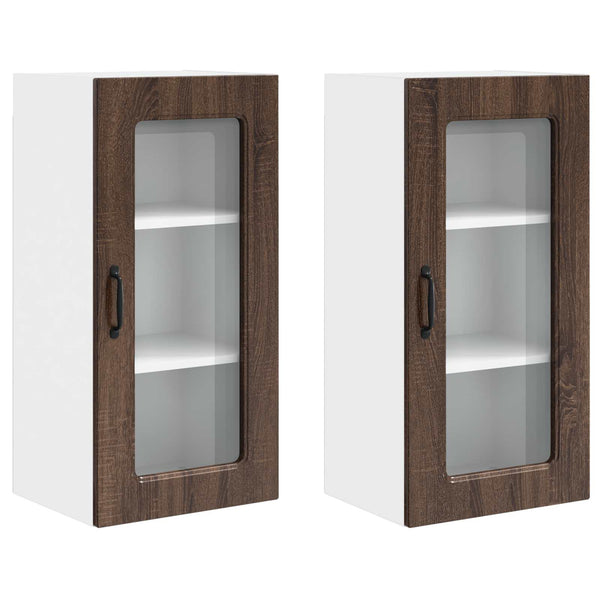 Küchenschrank 2er-Set Braun Eiche 40x80cm