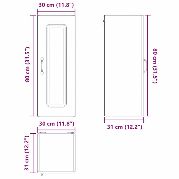 Küchenschrank Kalmar Schwarz 30x31x80cm