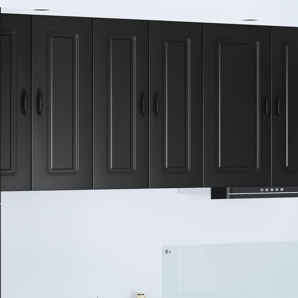 Küchenschrank Schwarz 2er-Set 30x80cm