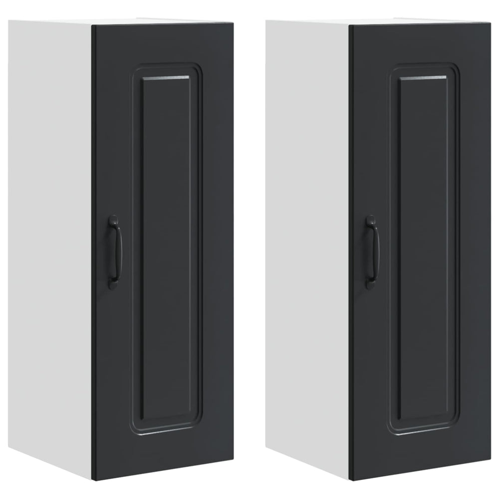 Küchenschrank Schwarz 2er-Set 30x80cm