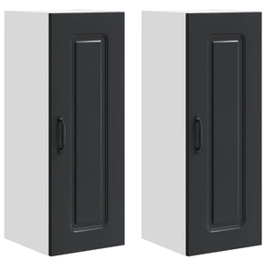 Küchenschrank Schwarz 2er-Set 30x80cm