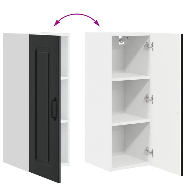 Küchenschrank Schwarz 2er-Set 30x80cm