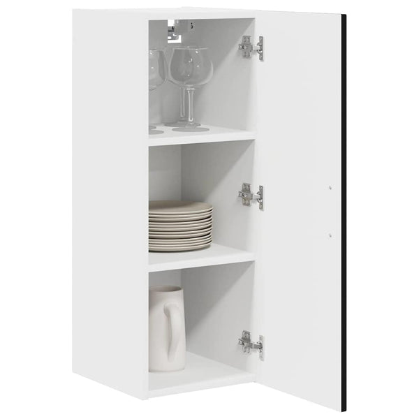Küchenschrank Schwarz 2er-Set 30x80cm