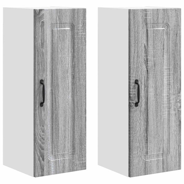 Küchenschrank Kalmar, 2er-Set, Grau/Sonoma