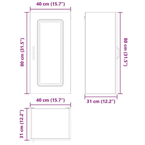 Küchenschrank Grau Sonoma 40x31x80 cm