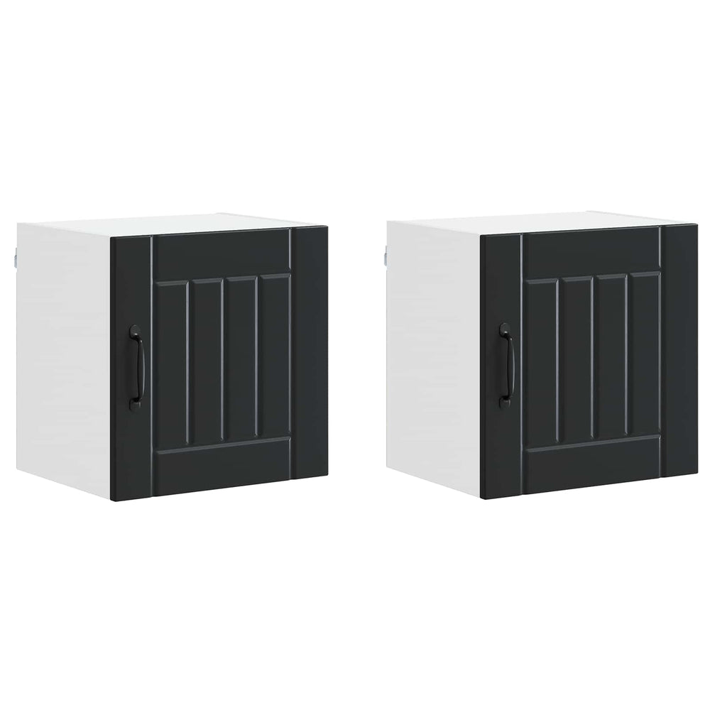 Küchenschrank Lucca, 2er-Set, Schwarz