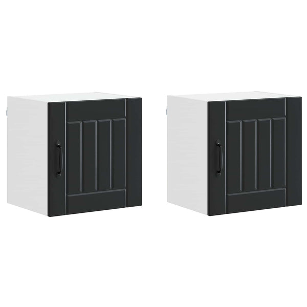 Küchenschrank Lucca, 2er-Set, Schwarz