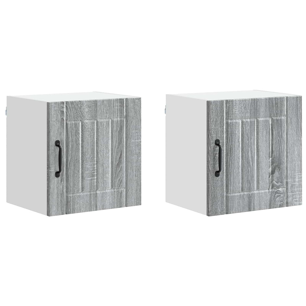 Küchenschrank Lucca, 2er-Set, Grau/Sonoma, 40x31x40 cm