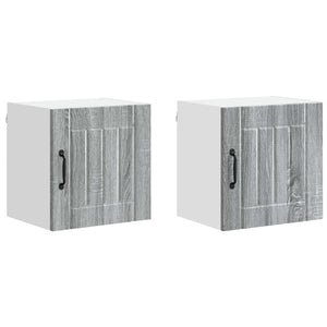 Küchenschrank Lucca, 2er-Set, Grau/Sonoma, 40x31x40 cm