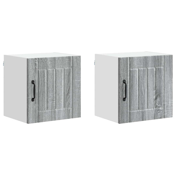 Küchenschrank Lucca, 2er-Set, Grau/Sonoma, 40x31x40 cm