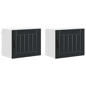 Küchenschrank Lucca, 2er-Set, Schwarz