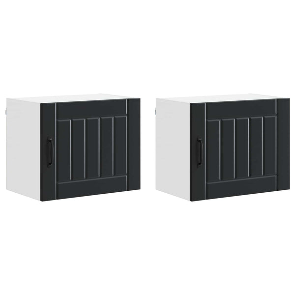 Küchenschrank Lucca, 2er-Set, Schwarz