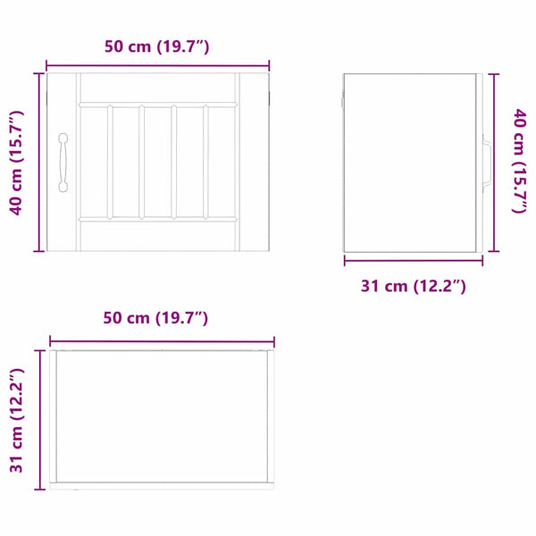 Küchenschrank Lucca 2er-Set Betongrau 50x31x40 cm
