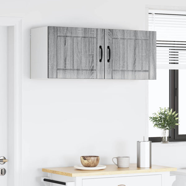 Küchenschrank Lucca, 2er-Set, Grau/Sonoma, 50x31x40 cm