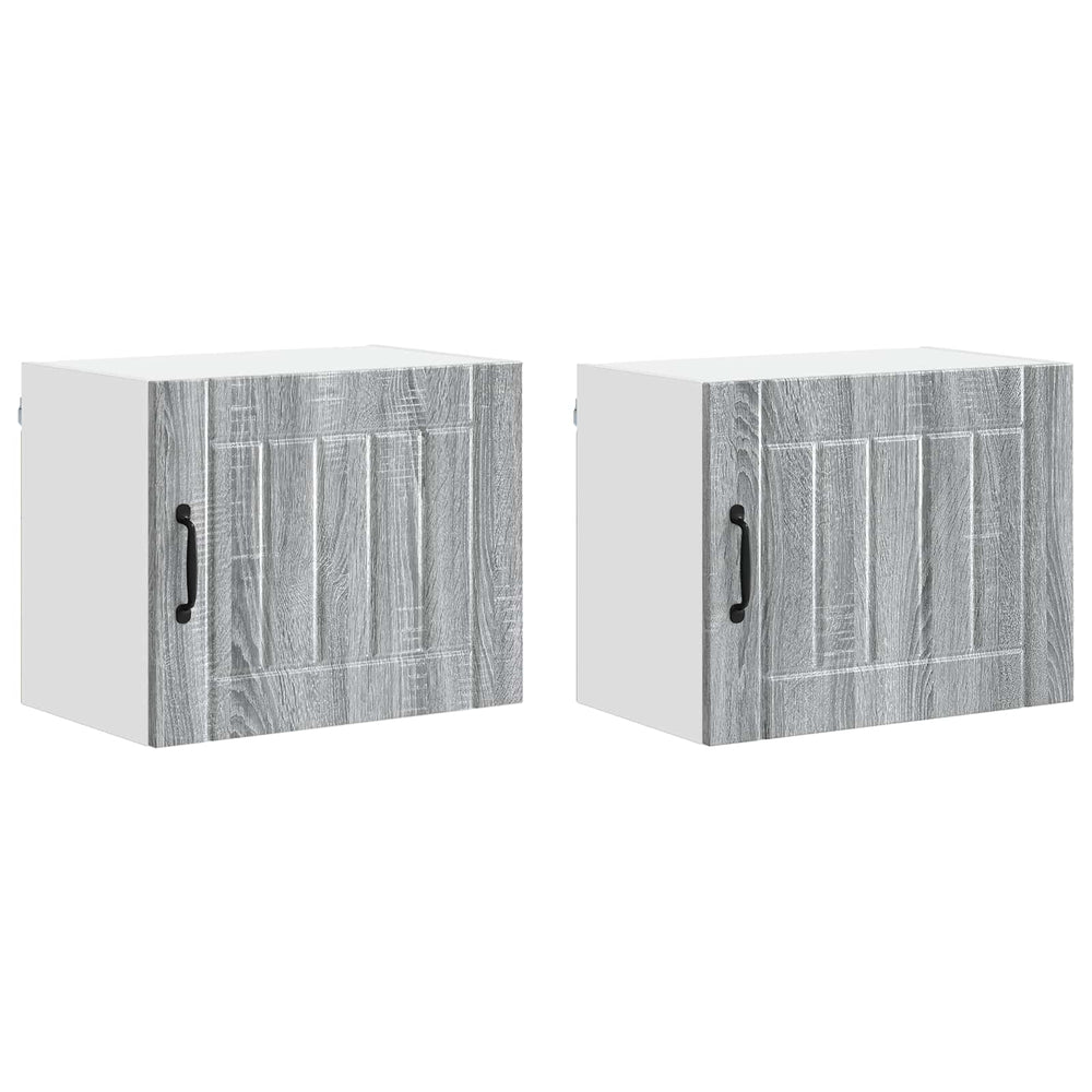 Küchenschrank Lucca, 2er-Set, Grau/Sonoma, 50x31x40 cm