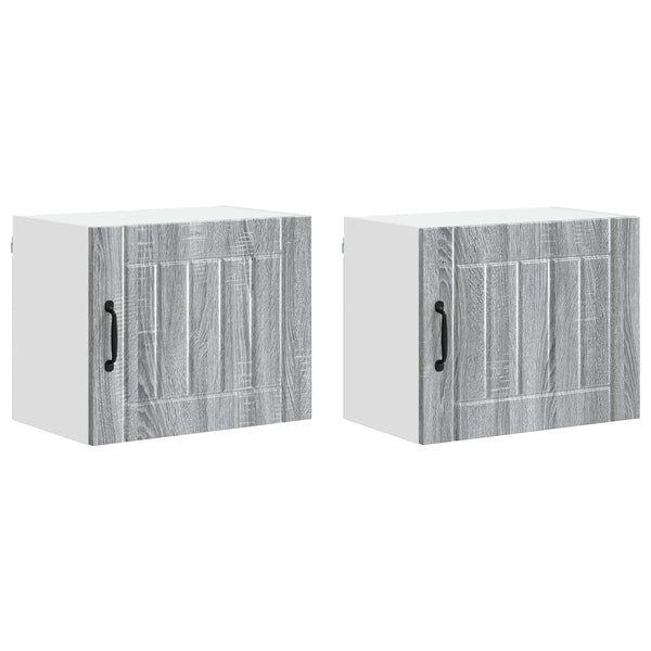 Küchenschrank Lucca, 2er-Set, Grau/Sonoma, 50x31x40 cm