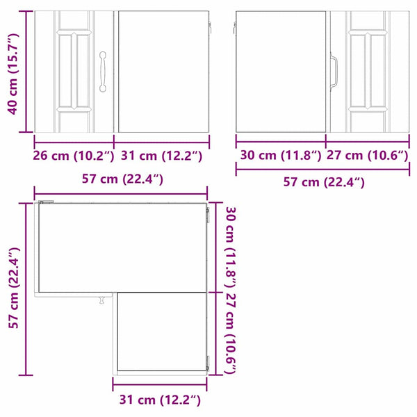 Küchenschrank Lucca Altholz 57x57x40 cm