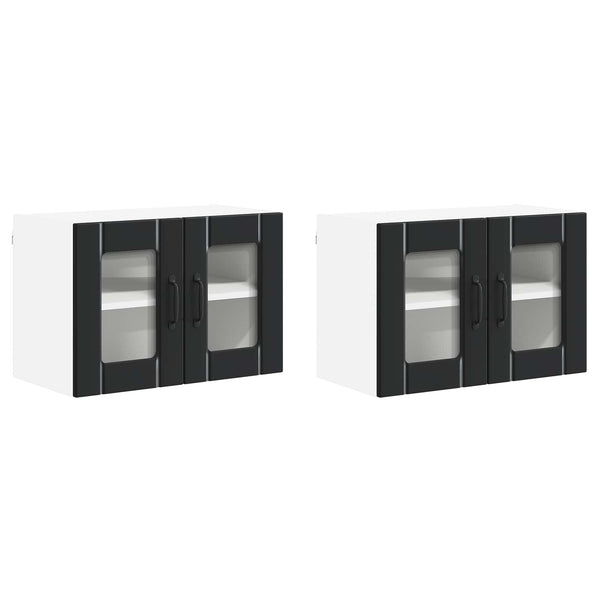 Küchenschrank Lucca, 2er-Set, Schwarz
