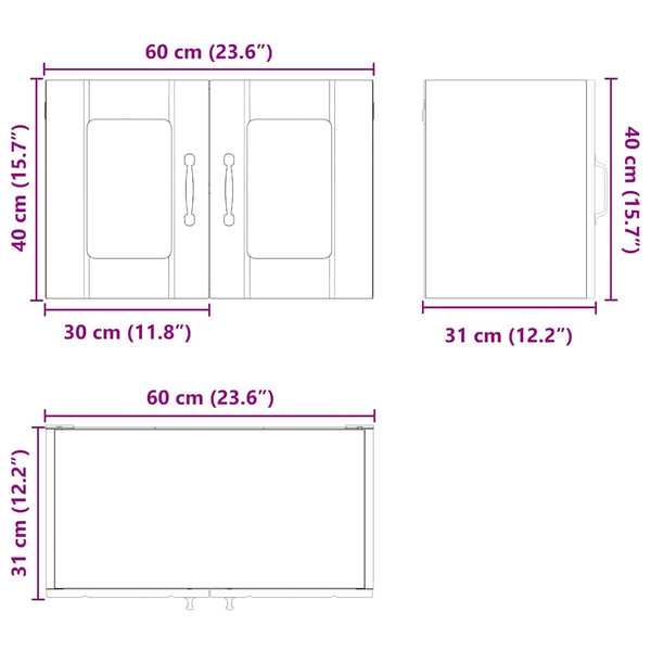 Küchenschrank Lucca, 2er-Set, Schwarz
