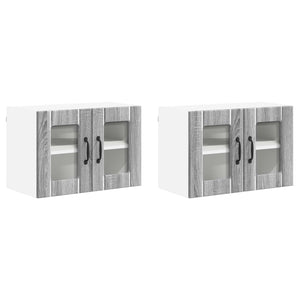 Küchenschrank Lucca 2er Set Grau/Sonoma