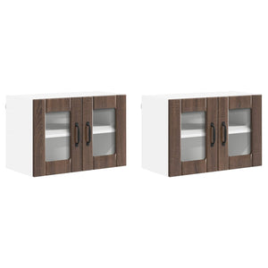vidaXL Meubles hauts de cuisine Lucca 2 pcs chêne marron 60 x 31 x 40 cm