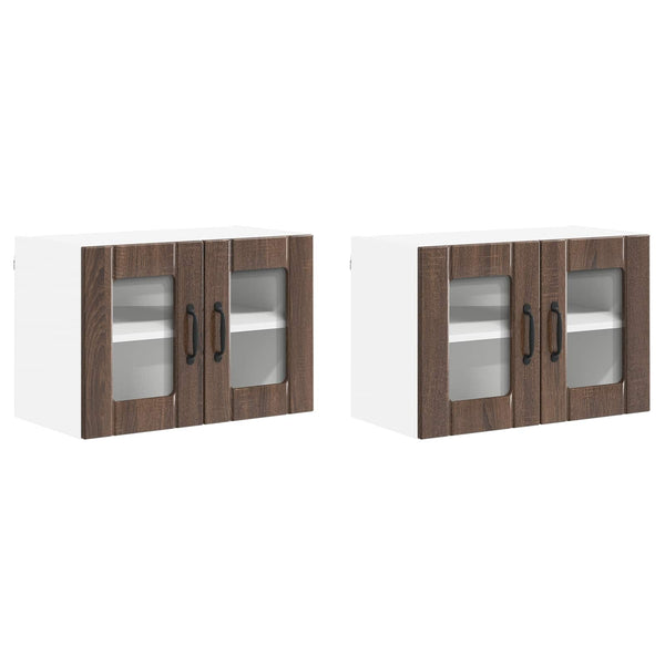 vidaXL Meubles hauts de cuisine Lucca 2 pcs chêne marron 60 x 31 x 40 cm