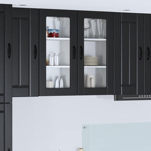 Küchenschrank Lucca Schwarz, 2er-Set