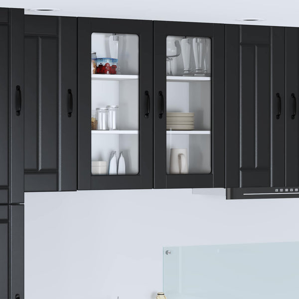 Küchenschrank Lucca Schwarz, 2er-Set