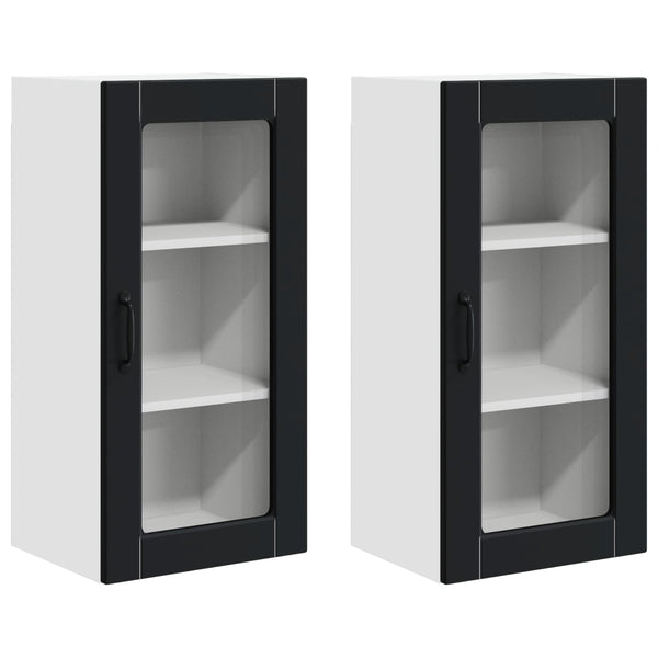 Küchenschrank Lucca Schwarz, 2er-Set