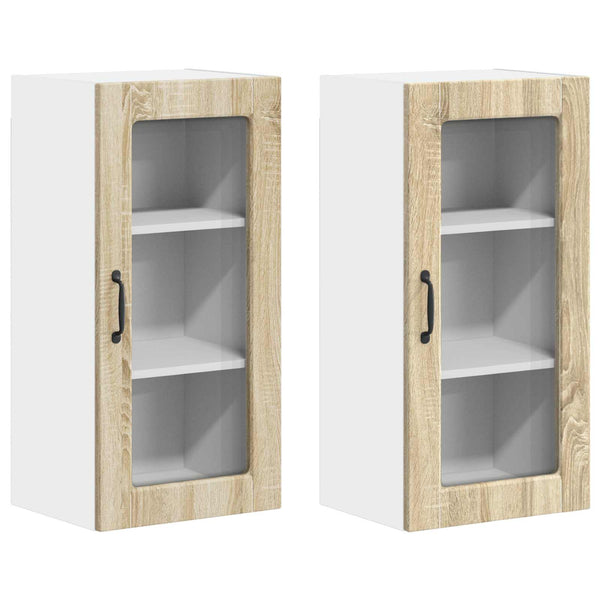 Meuble de cuisine vidaXL Lucca 2 pcs chêne Sonoma 40 x 31 x 80 cm